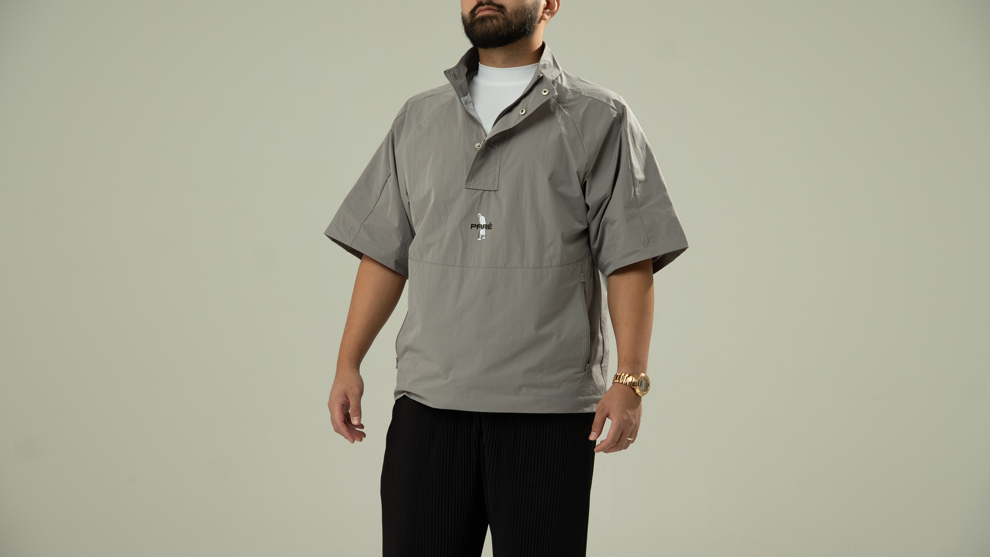Paré "Cool Grey" Short Sleeve Wind Shirt