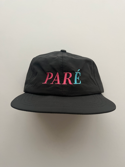 Paré 6-Panel Nylon Hat (Washed Black)